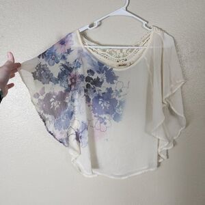 Mudd Boho Blouse Y2K Size M Sheer Floral